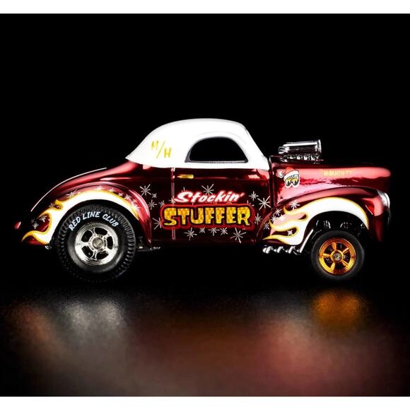 Hot Wheels Red Line Club 2022 Holiday Car 41 Willys Gasser Stockin’‎ Stuffer NIB - Picture 8 of 16